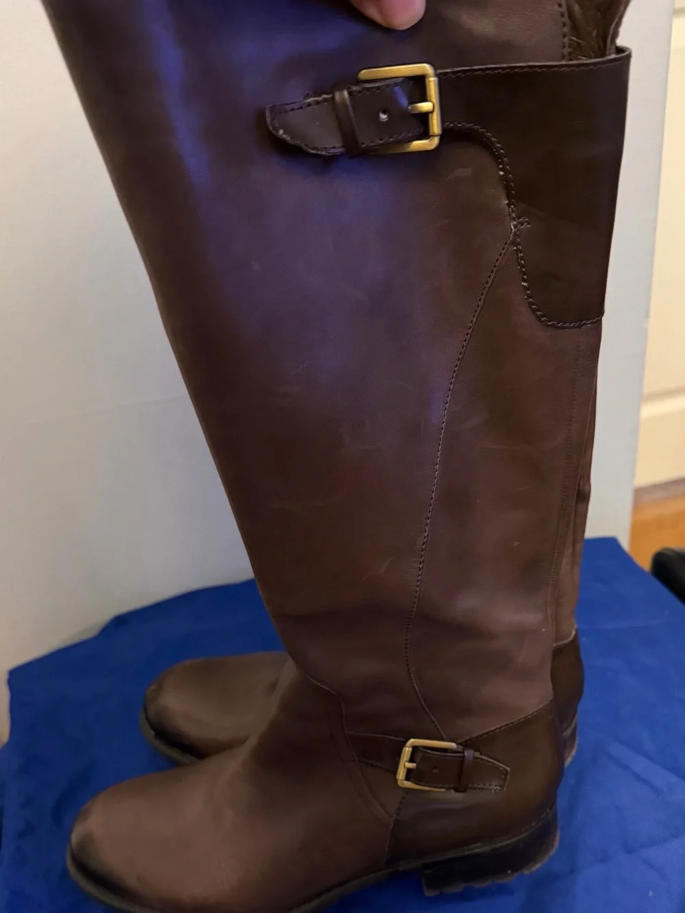 Franco Sarto Brown Over-the-Knee Leather Boots